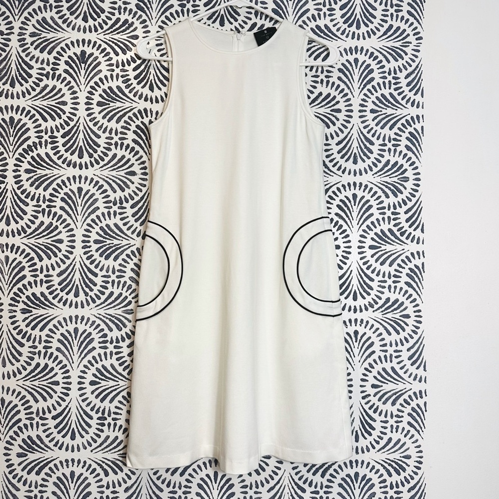 Lisa Perry Barneys New York Ivory Circle Mod Pocket Dress